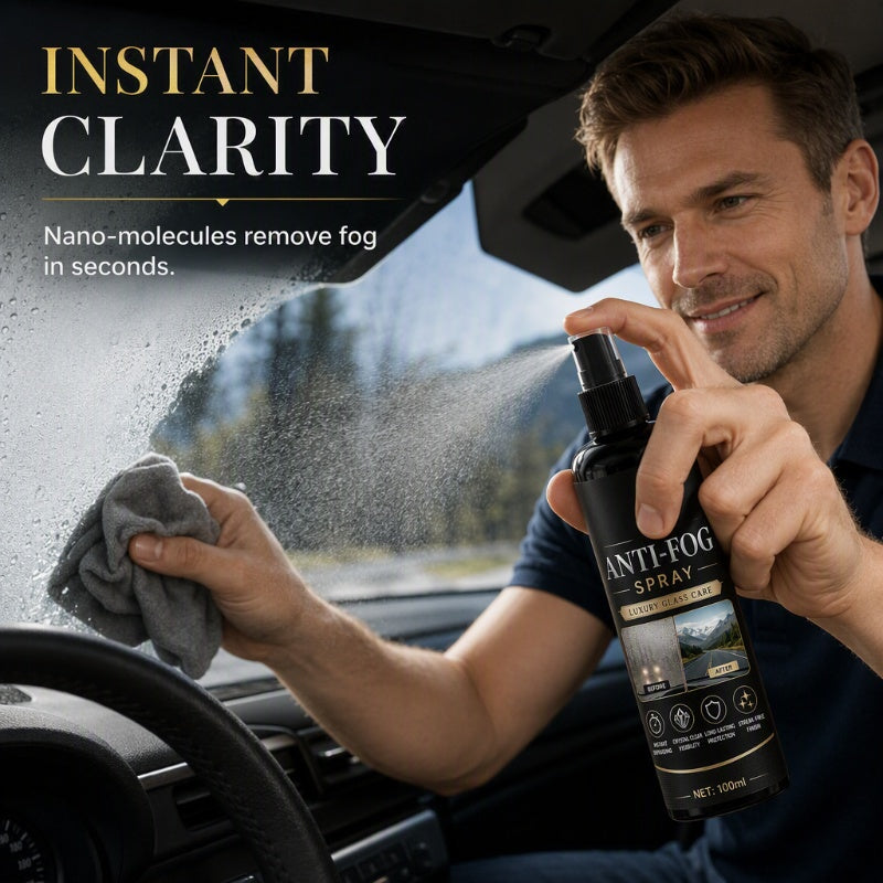 🚗50% OFF NOW! Car Glass Anti‑Fog Spray‑ 24H Long‑Lasting Streak‑Free Defogger Spray, Instant Clear Vision for Windshield, Rear‑view Mirror & Vehicle Glass Surfaces