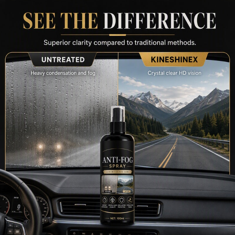 🚗50% OFF NOW! Car Glass Anti‑Fog Spray‑ 24H Long‑Lasting Streak‑Free Defogger Spray, Instant Clear Vision for Windshield, Rear‑view Mirror & Vehicle Glass Surfaces