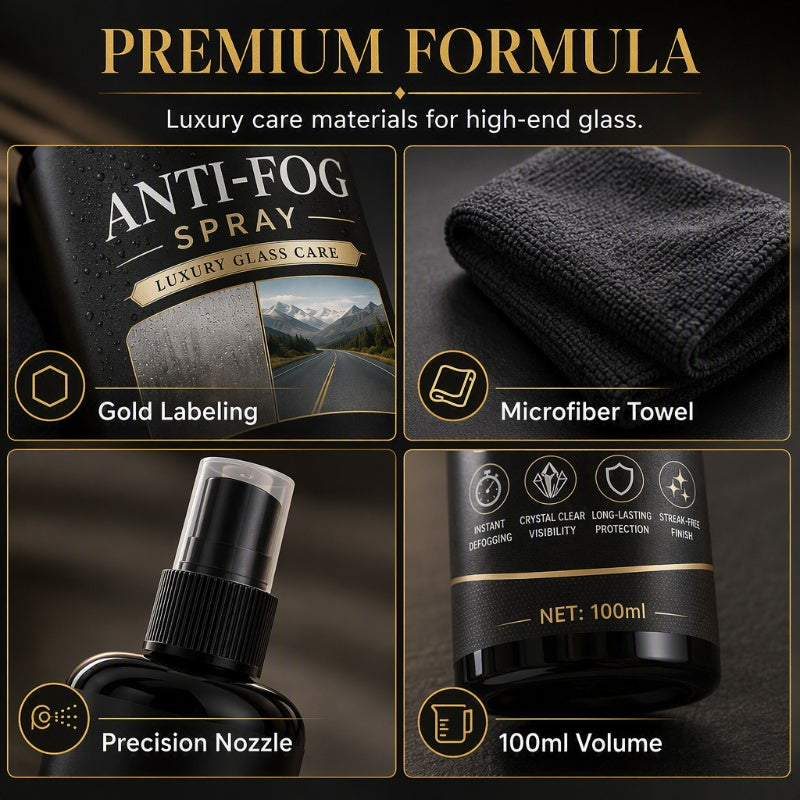 🚗50% OFF NOW! Car Glass Anti‑Fog Spray‑ 24H Long‑Lasting Streak‑Free Defogger Spray, Instant Clear Vision for Windshield, Rear‑view Mirror & Vehicle Glass Surfaces