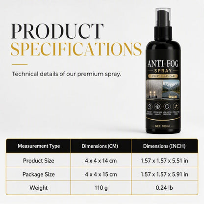 🚗50% OFF NOW! Car Glass Anti‑Fog Spray‑ 24H Long‑Lasting Streak‑Free Defogger Spray, Instant Clear Vision for Windshield, Rear‑view Mirror & Vehicle Glass Surfaces