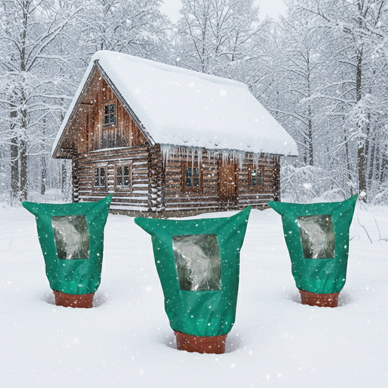 🌱 Winter Plant Cover — Freeze Protection, Zipper & Drawstring, Clear Window
