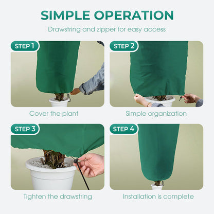 🌱 Winter Plant Cover — Freeze Protection, Zipper & Drawstring, Clear Window