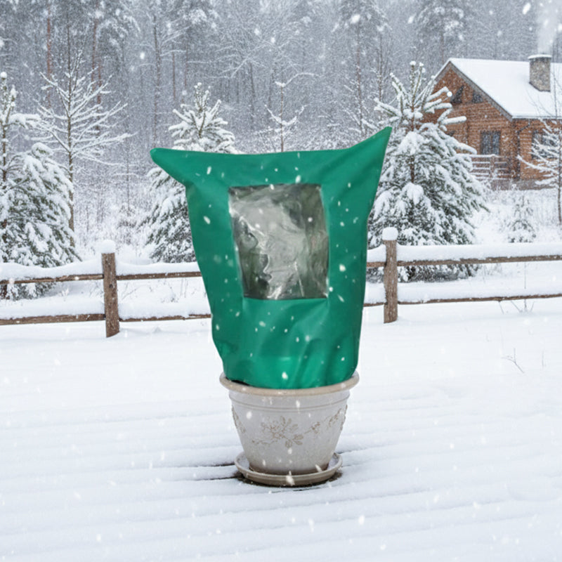 🌱 Winter Plant Cover — Freeze Protection, Zipper & Drawstring, Clear Window