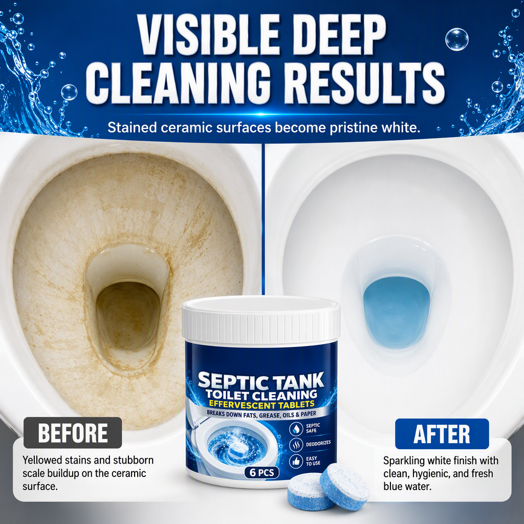 🚽✨ Effervescent Toilet Cleaning Tablets – Drop, Fizz & Refresh