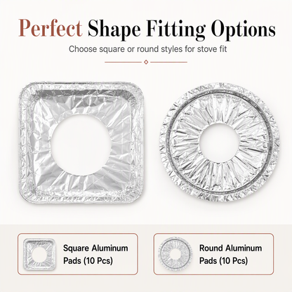 🍳 10-Pack Heavy-Duty Foil Gas Stove Burner Liners – Easy Kitchen Cleanup ✨