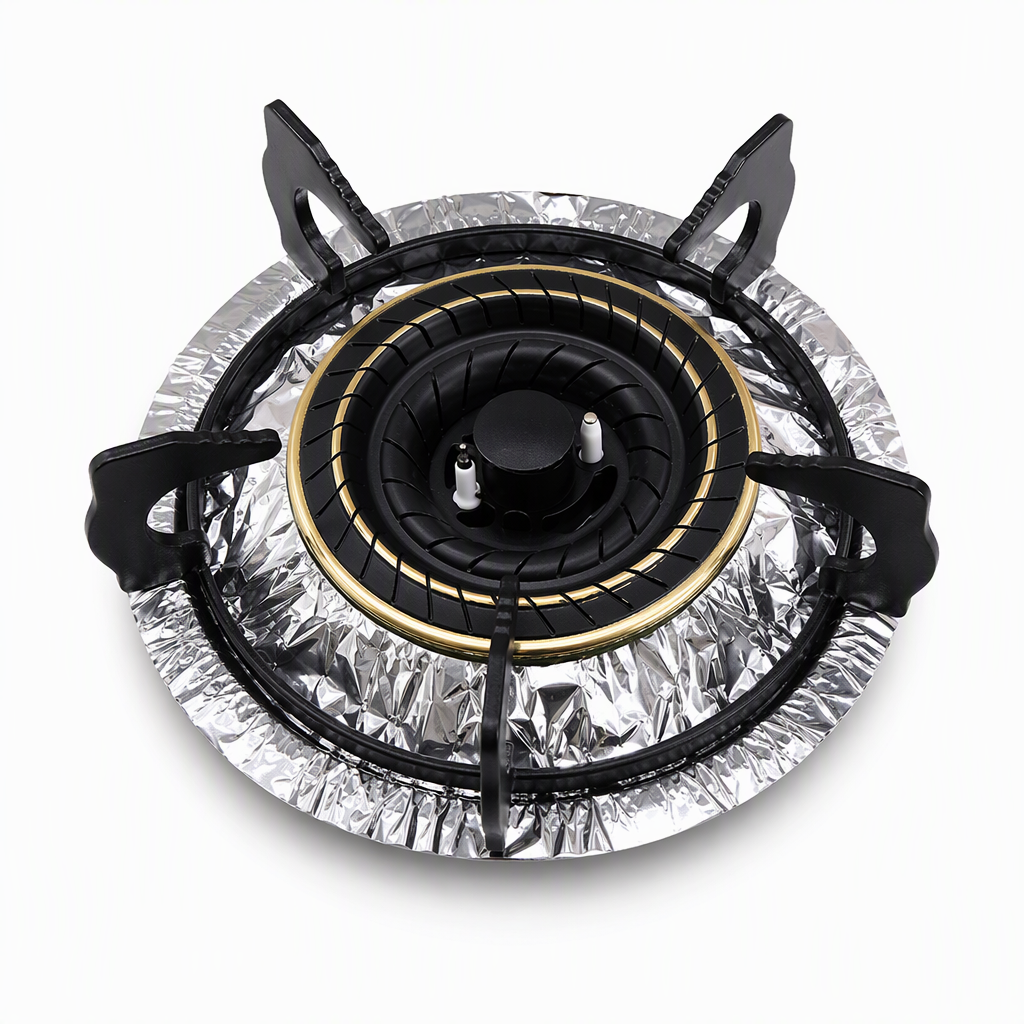🍳 10-Pack Heavy-Duty Foil Gas Stove Burner Liners – Easy Kitchen Cleanup ✨