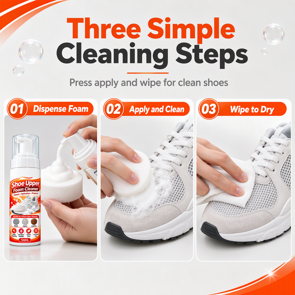 Rinse-Free Multi-Surface Shoe Foam Cleaner⏳