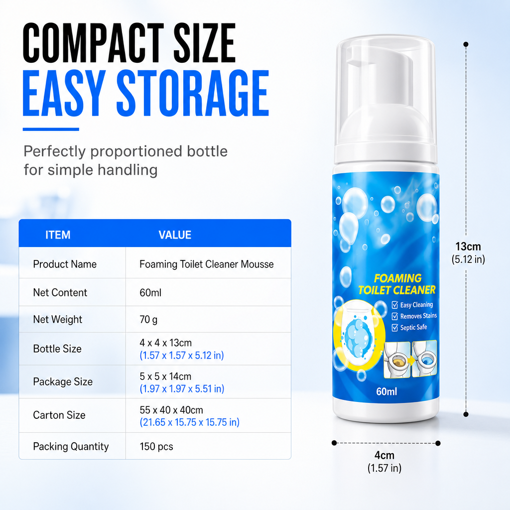 Clean Toilet Bowls Instantly! Deep Cleaning Foaming Mousse