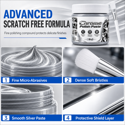 ✨ Metal & Chrome Polish Restorer Paste with Brush – 100 g⏳