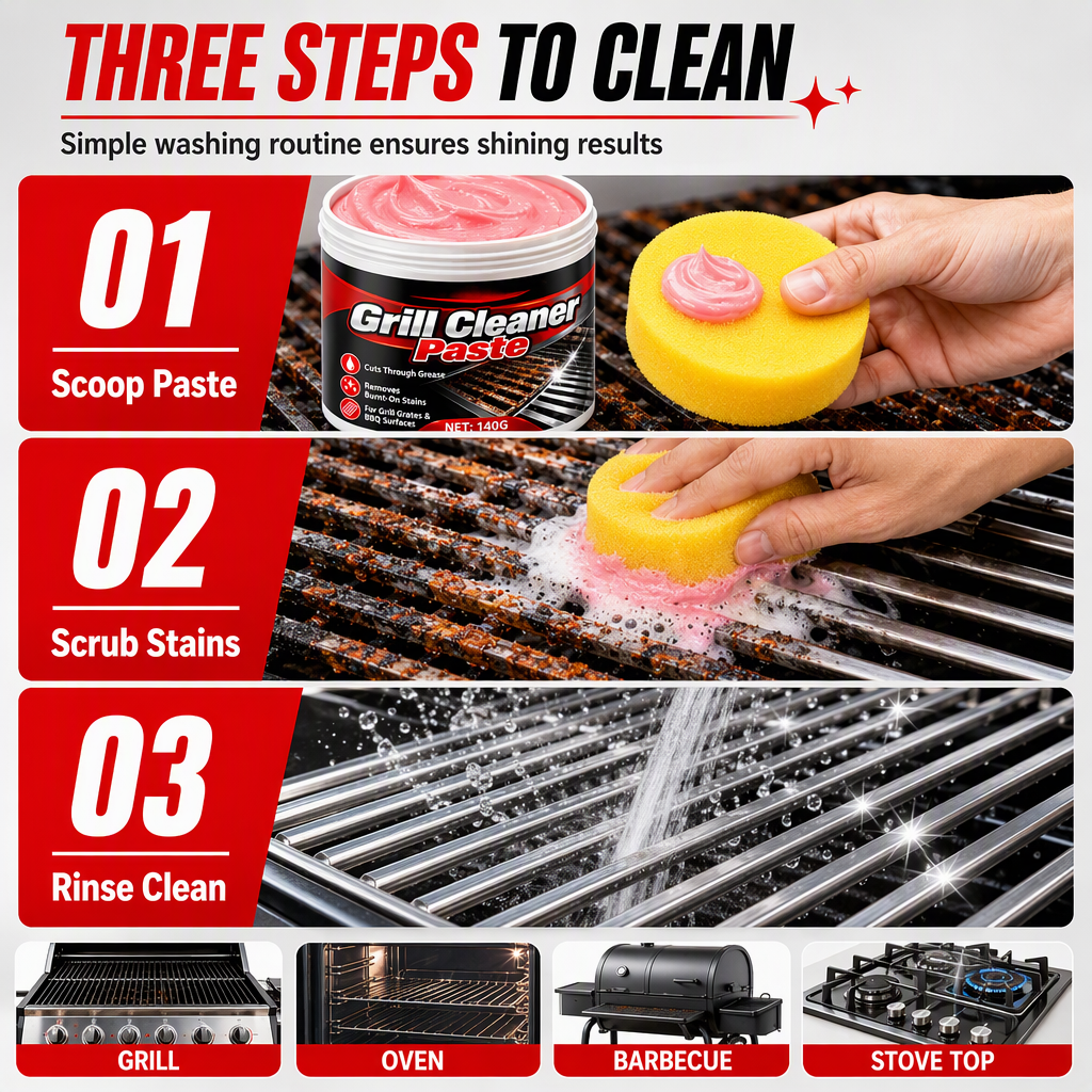 Oven and Grill Cleaning Paste for Tough Grease Removal⏳