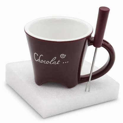 Ceramic Chocolate and Cheese Fondue Melter Mug with Fork🍀