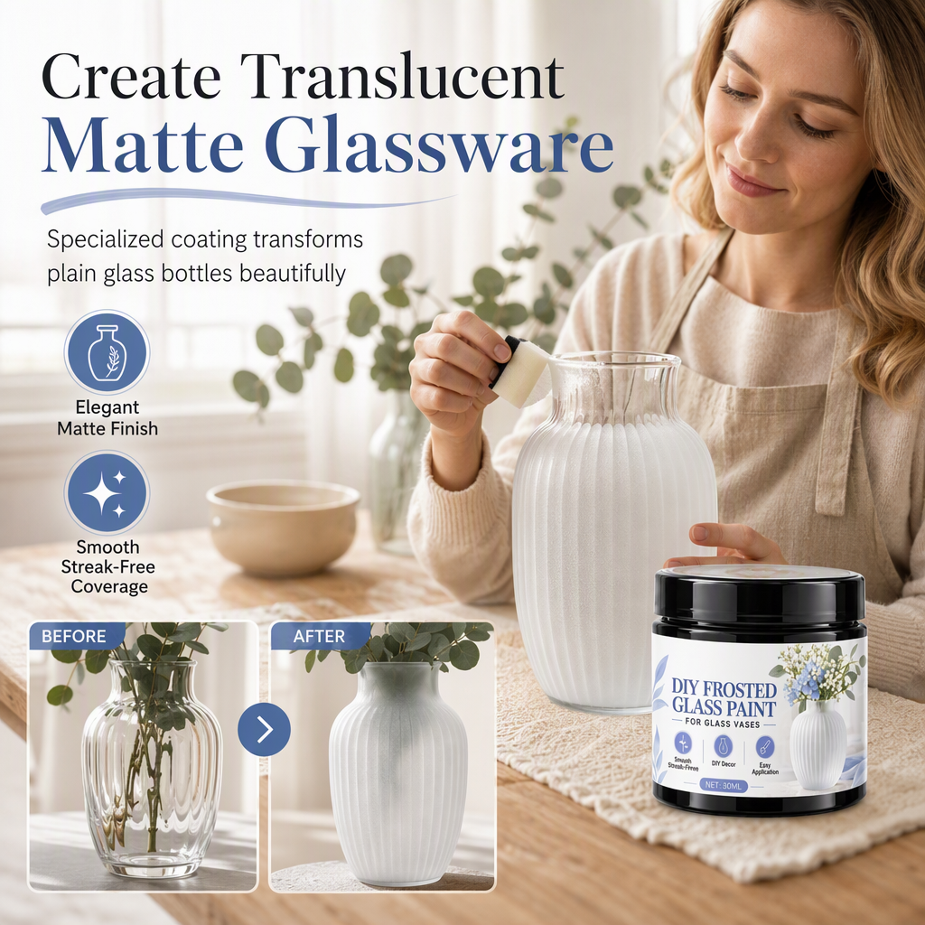 Glass Vase DIY Frosted Paint⏳