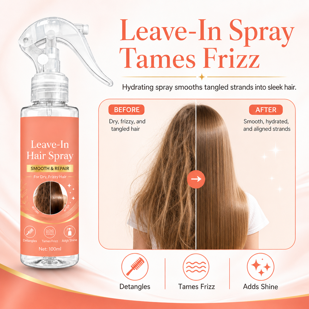 Smoothing and Repair Leave-In Hair Spray for Dry Frizzy and Tangled Hair 100ml⏳