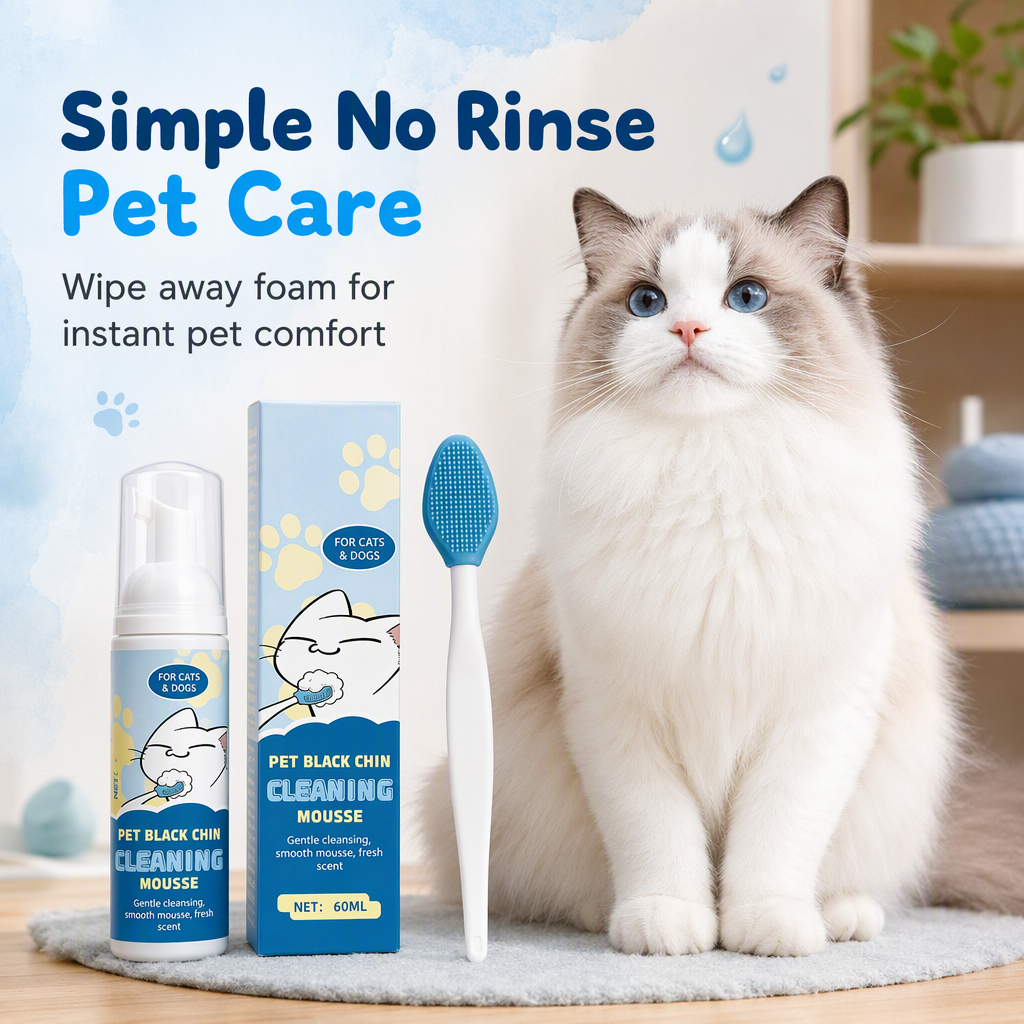 🐱🫧 Cat Chin Cleaning Mousse – Removes Dirt & Oily Buildup🍀