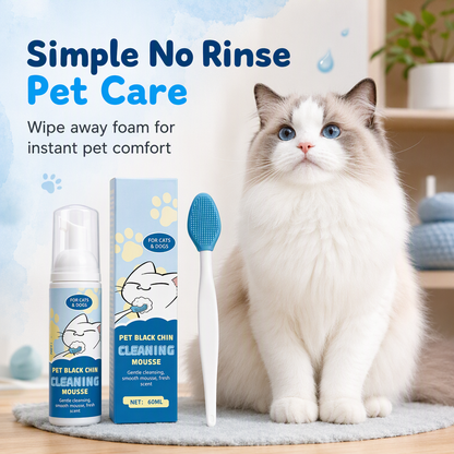 🐱🫧 Cat Chin Cleaning Mousse – Removes Dirt & Oily Buildup🍀