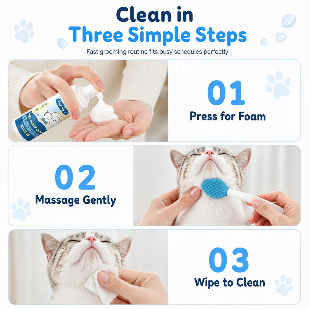 🐱🫧 Cat Chin Cleaning Mousse – Removes Dirt & Oily Buildup🍀