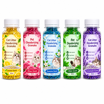 📢📢40% OFF !! ⏰Cat Litter Deodorizing Granules – Easy Sprinkle-On Odor Control in Five Fresh Scents 🌿🏠