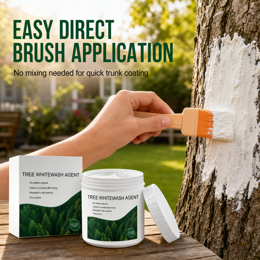 🌳🖌️ Tree Trunk Whitewash – Brush-On Bark Protection🍀