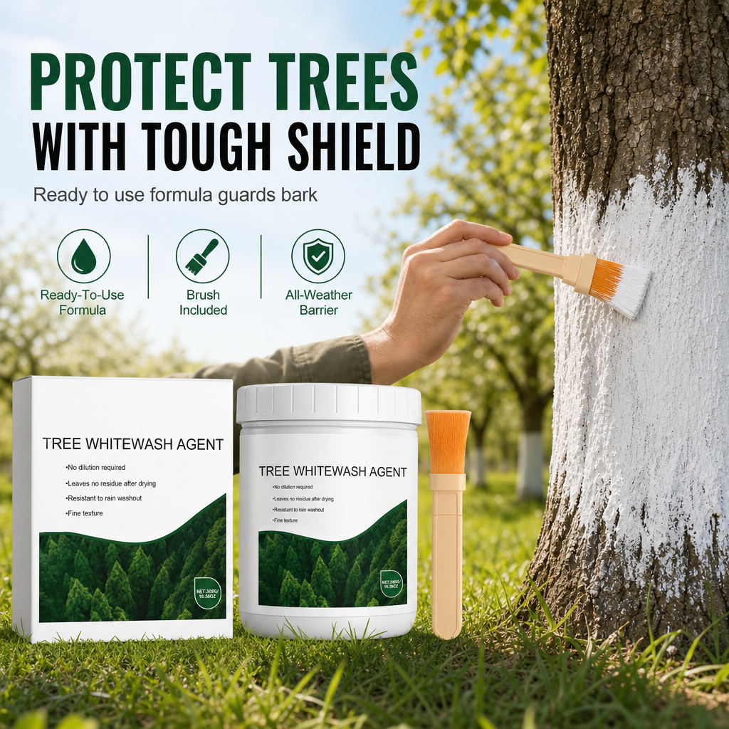 🌳🖌️ Tree Trunk Whitewash – Brush-On Bark Protection🍀