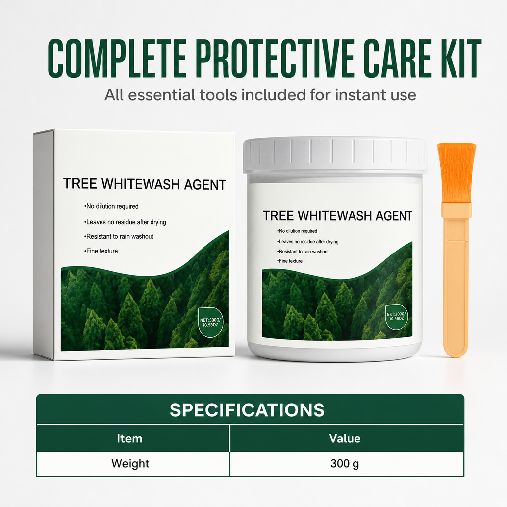 🌳🖌️ Tree Trunk Whitewash – Brush-On Bark Protection🍀
