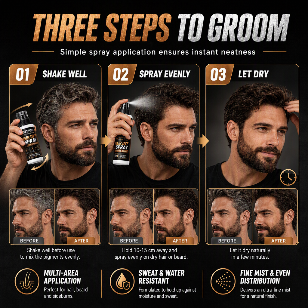 Men's Hair and Beard Dye Spray⏳