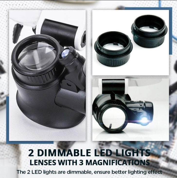 🔍👓 LED magnifying glasses – 23x magnification 💡✨ bright & hands-free. Ideal for precision work, soldering, and crafting. Save 50% now!