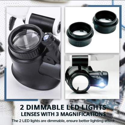🔍👓 LED magnifying glasses – 23x magnification 💡✨ bright & hands-free. Ideal for precision work, soldering, and crafting. Save 50% now!